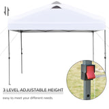 Outsunny 10' x 10' Pop Up Canopy Event Tent with 3-Level Adjustable Height, Top Vent Window Design and Easy Move Roller Bag