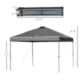 Outsunny 10' x 10' Pop Up Canopy Event Tent with 3-Level Adjustable Height, Top Vent Window Design and Easy Move Roller Bag