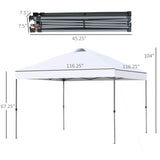 Outsunny 10' x 10' Pop Up Canopy Event Tent with 3-Level Adjustable Height, Top Vent Window Design and Easy Move Roller Bag
