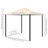 Outsunny 10' x 10' Steel Fabric Rectangle Outdoor Gazebo with Mesh Curtain Sidewalls