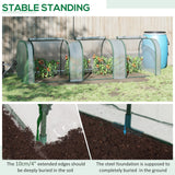 Outsunny 10' x 3' x 2.5' Mini Greenhouse, Portable Tunnel Greenhouse with Roll-Up Zippered Doors, UV Waterproof Cover