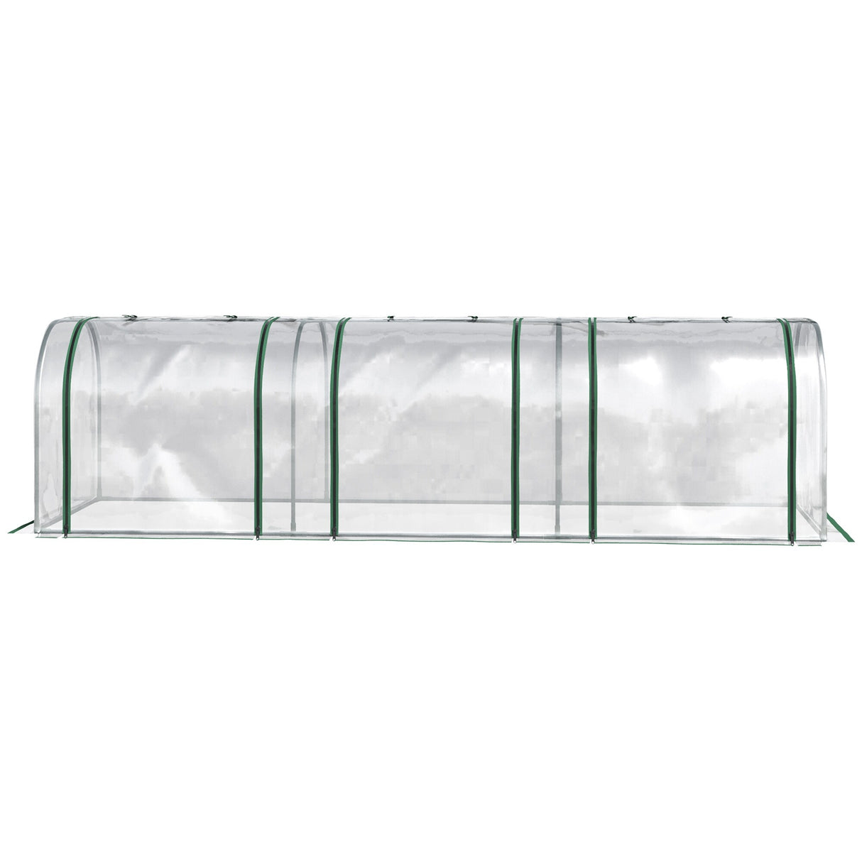 Outsunny 10' x 3' x 2.5' Mini Greenhouse, Portable Tunnel Greenhouse with Roll-Up Zippered Doors, UV Waterproof Cover