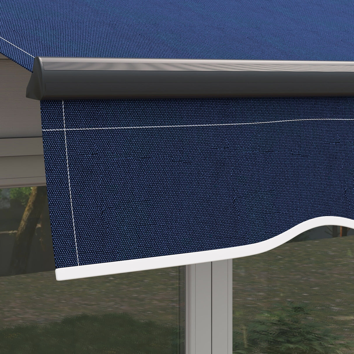 Outsunny 10' x 8' Retractable Awning, Patio Awning Sunshade Shelter with Manual Crank Handle