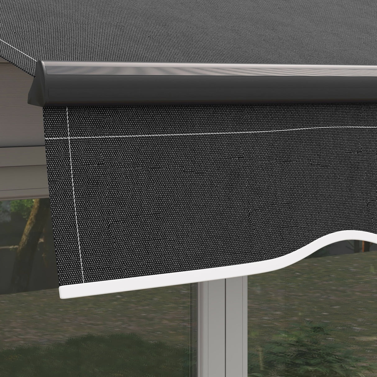 Outsunny 10' x 8' Retractable Awning, Patio Awning Sunshade Shelter with Manual Crank Handle