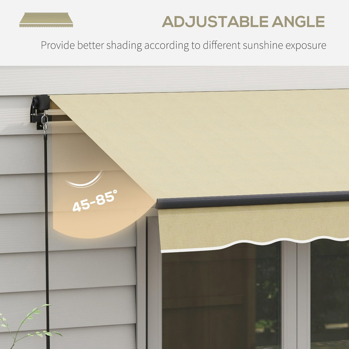 Outsunny 10' x 8' Retractable Awning, Patio Awning Sunshade Shelter with Manual Crank Handle