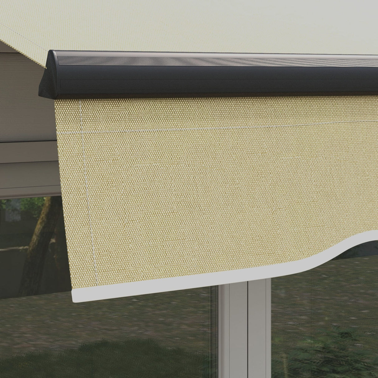 Outsunny 10' x 8' Retractable Awning, Patio Awning Sunshade Shelter with Manual Crank Handle