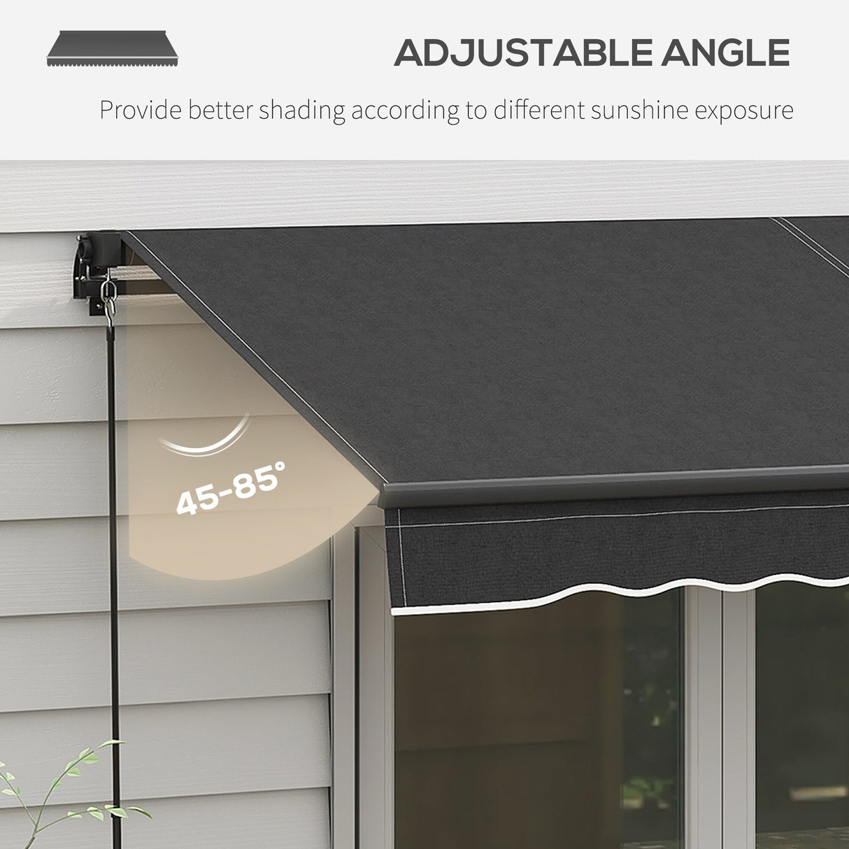 Outsunny 10' x 8' Retractable Awning, Patio Awning Sunshade Shelter with Manual Crank Handle