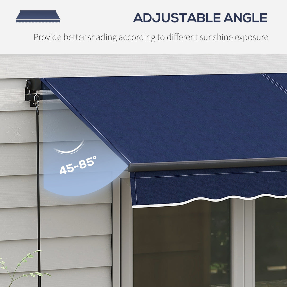 Outsunny 10' x 8' Retractable Awning, Patio Awning Sunshade Shelter with Manual Crank Handle