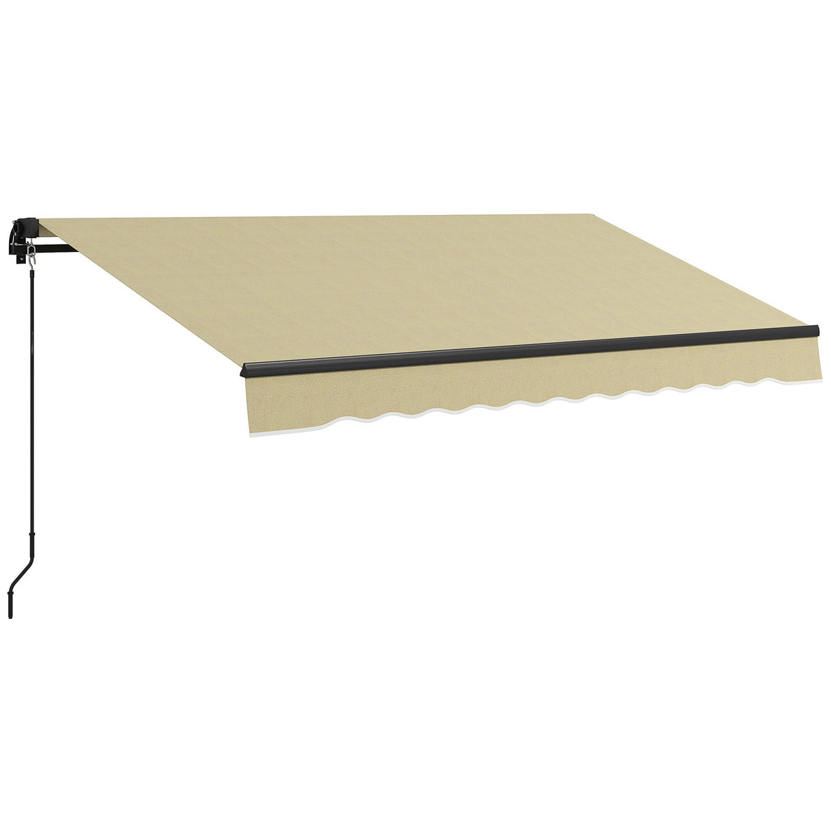 Outsunny 10' x 8' Retractable Awning, Patio Awning Sunshade Shelter with Manual Crank Handle