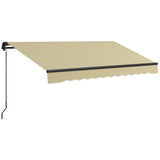 Outsunny 10' x 8' Retractable Awning, Patio Awning Sunshade Shelter with Manual Crank Handle