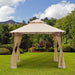 Outsunny 10'x10' Metal Outdoor Patio Gazebo Canopy Pavilion Grill Gazebo with Mesh Netting, and Double-Tier Roof
