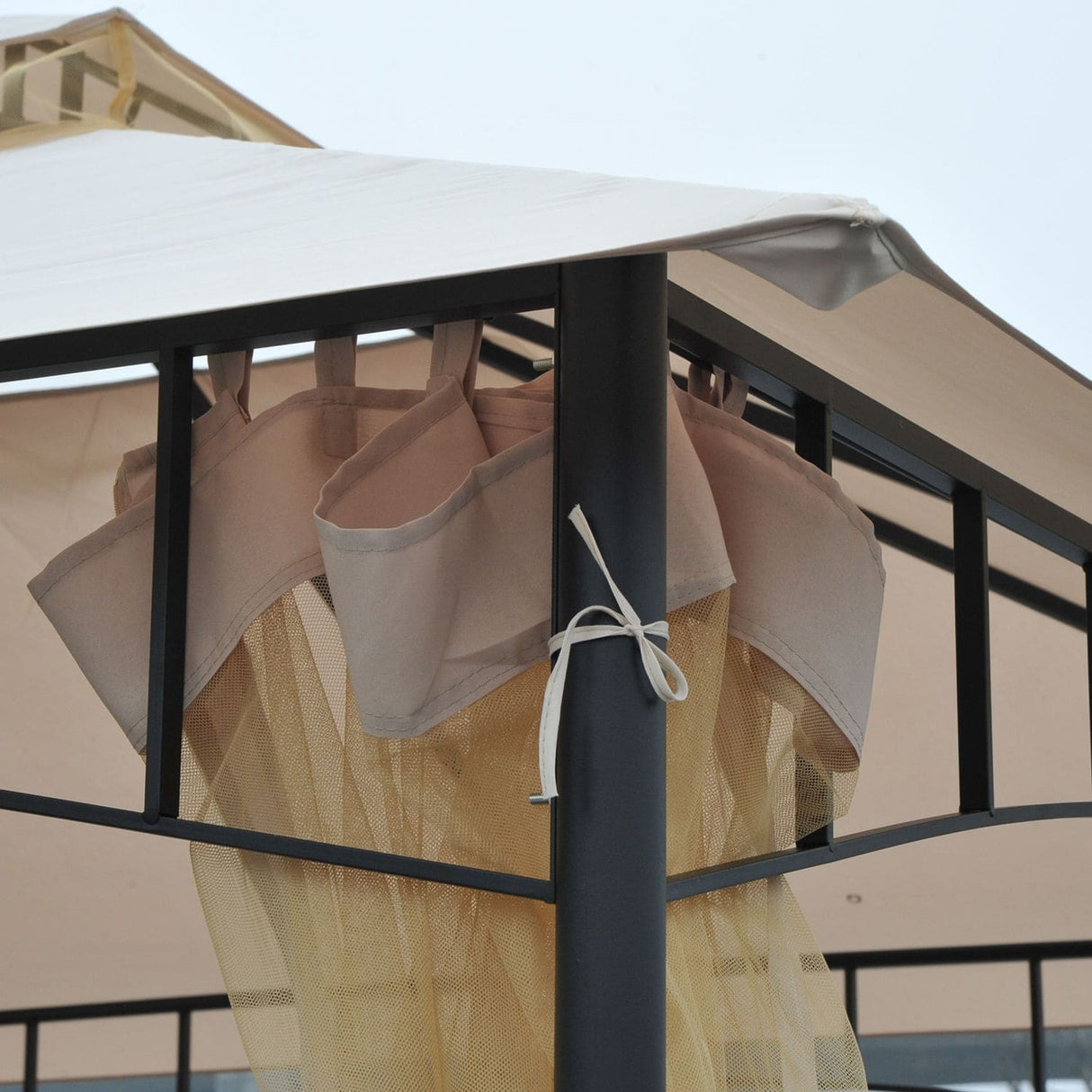 Outsunny 10'x10' Metal Outdoor Patio Gazebo Canopy Pavilion Grill Gazebo with Mesh Netting, and Double-Tier Roof
