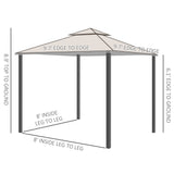 Outsunny 10'x10' Metal Outdoor Patio Gazebo Canopy Pavilion Grill Gazebo with Mesh Netting, and Double-Tier Roof