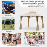 Outsunny 10'x10' Metal Outdoor Patio Gazebo Canopy Pavilion Grill Gazebo with Mesh Netting, and Double-Tier Roof