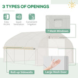 Outsunny 11.5' x 10' x 6.5' Walk-in Tunnel Greenhouse with Zippered Mesh Door, 7 Mesh Windows & Roll-up Sidewalls
