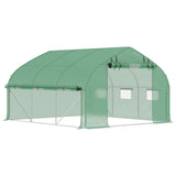 Outsunny 11.5' x 10' x 6.5' Walk-in Tunnel Greenhouse with Zippered Mesh Door, 7 Mesh Windows & Roll-up Sidewalls