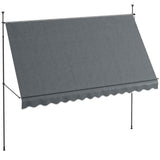 Outsunny 11.5' x 4' Manual Retractable Awning, Non-Screw Freestanding Patio Sun Shade Shelter with Support Pole Stand