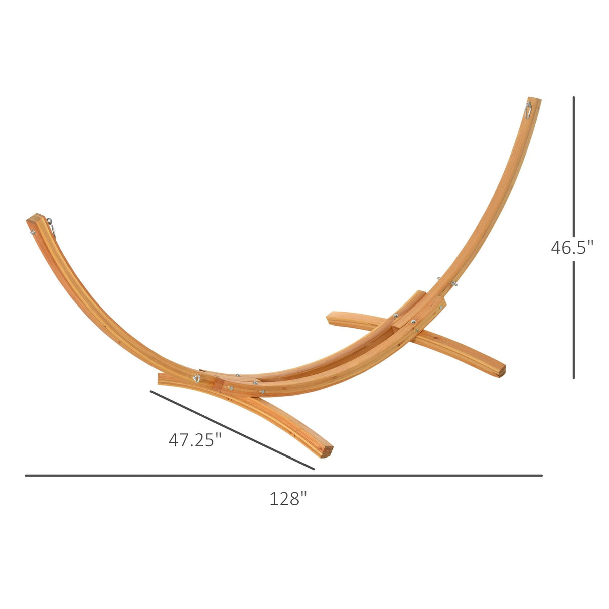 Outsunny 11' Wooden Hammock Stand Universal Garden Picnic Camp Accessories, 484lbs
