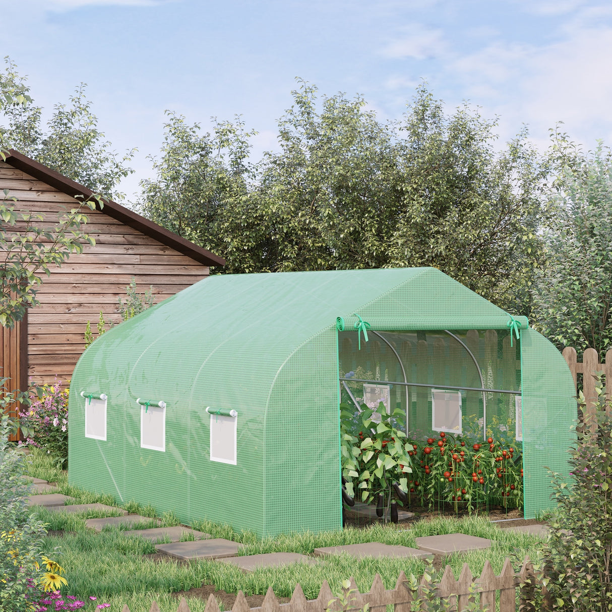 Outsunny 11.5' x 10' x 6.5' Outdoor Walk-In Greenhouse w/ Zippered Door