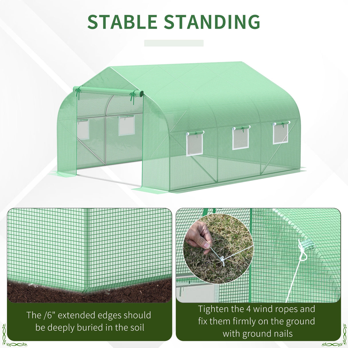 Outsunny 11.5' x 10' x 6.5' Outdoor Walk-In Greenhouse w/ Zippered Door