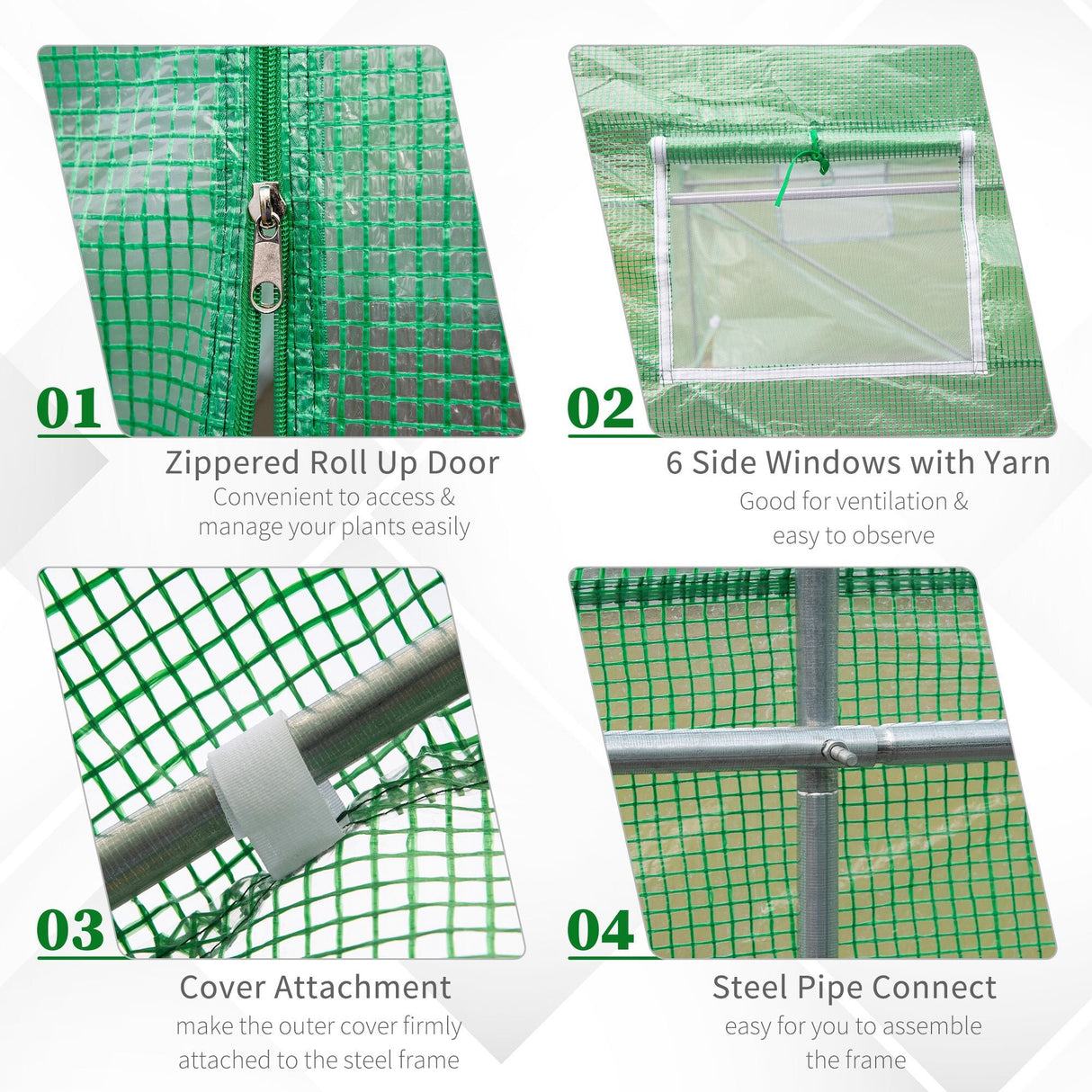 Outsunny 11.5' x 10' x 6.5' Outdoor Walk-In Greenhouse w/ Zippered Door