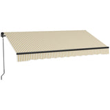 Outsunny 12' x 10' Retractable Awning, Patio Awning Sunshade Shelter with Manual Crank Handle, 280gsm UV Resistant Fabric and