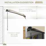 Outsunny 12' x 10' Retractable Awning, Patio Awning Sunshade Shelter with Manual Crank Handle, 280gsm UV Resistant Fabric and