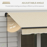 Outsunny 12' x 10' Retractable Awning, Patio Awning Sunshade Shelter with Manual Crank Handle, 280gsm UV Resistant Fabric and