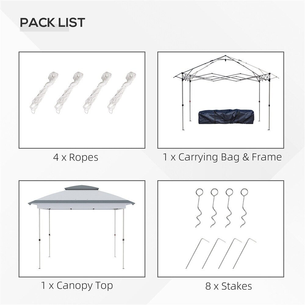 Outsunny 12' x 12' Pop Up Canopy Tent w/Carry Bag,Instant Sun Shelter