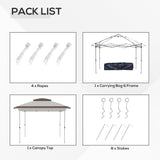 Outsunny 12' x 12' Pop Up Canopy Tent with Netting and Carry Bag, Instant Sun Shelter with 137 sq.ft Shade, Tents for Parties