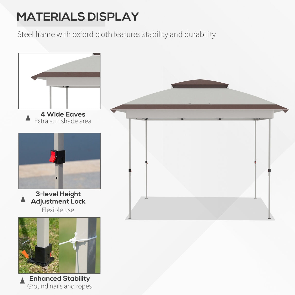 Outsunny 12' x 12' Pop Up Canopy Tent with Netting and Carry Bag, Instant Sun Shelter with 137 sq.ft Shade, Tents for Parties