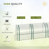 Outsunny 13' L x 3.25' W x 2.5' H PVC Metal Tunnel Garden Greenhouse Kit with Air Ventilation & a Solid Durable Design - Green