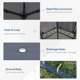 Outsunny 13' x 10' Patio Gazebo Outdoor Canopy Shelter with Double Vented Roof, Steel Frame for Lawn Backyard and Deck