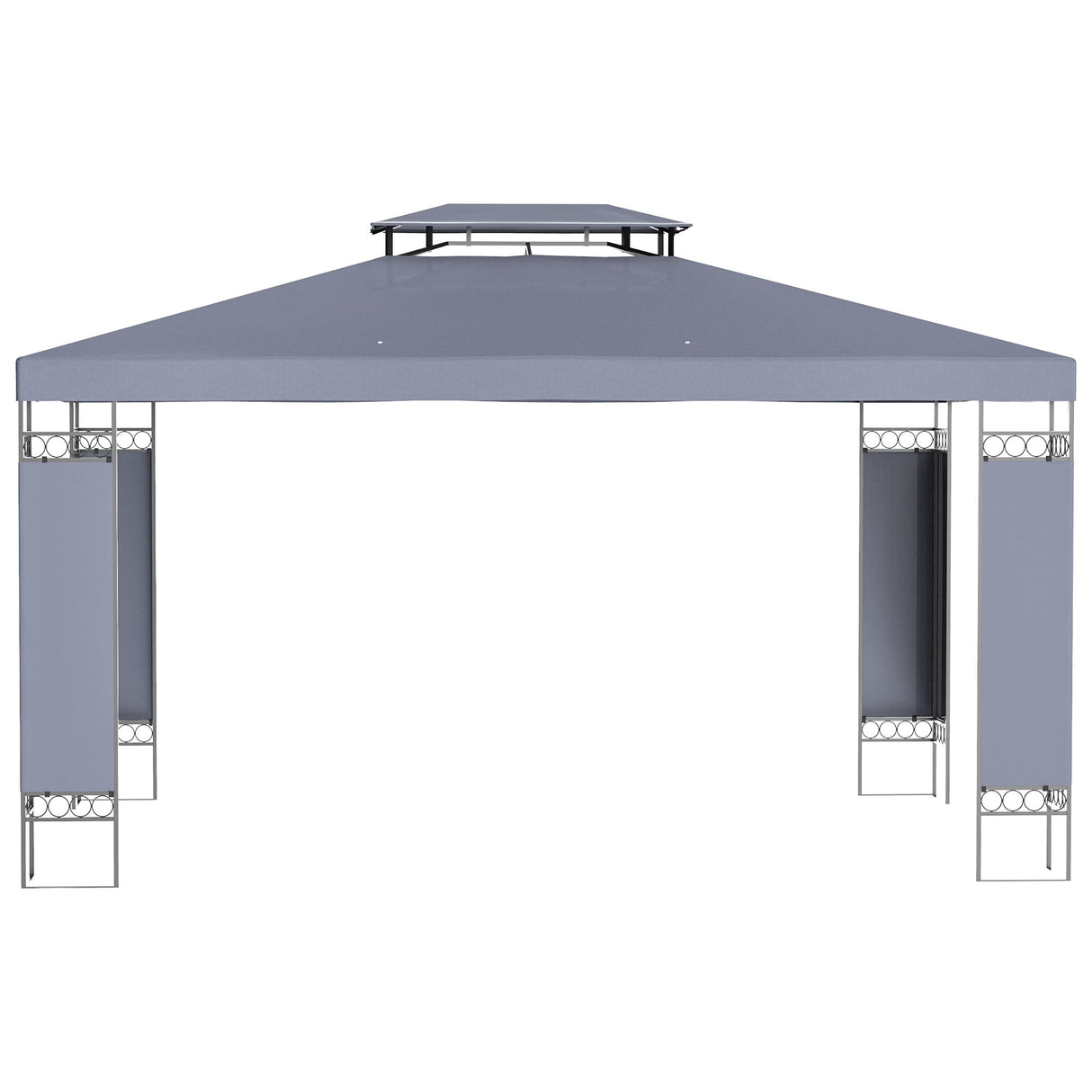 Outsunny 13' x 10' Patio Gazebo Outdoor Canopy Shelter with Double Vented Roof, Steel Frame for Lawn Backyard and Deck