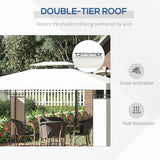 Outsunny 13' x 10' Patio Gazebo Outdoor Canopy Shelter with Double Vented Roof, Steel Frame for Lawn Backyard and Deck