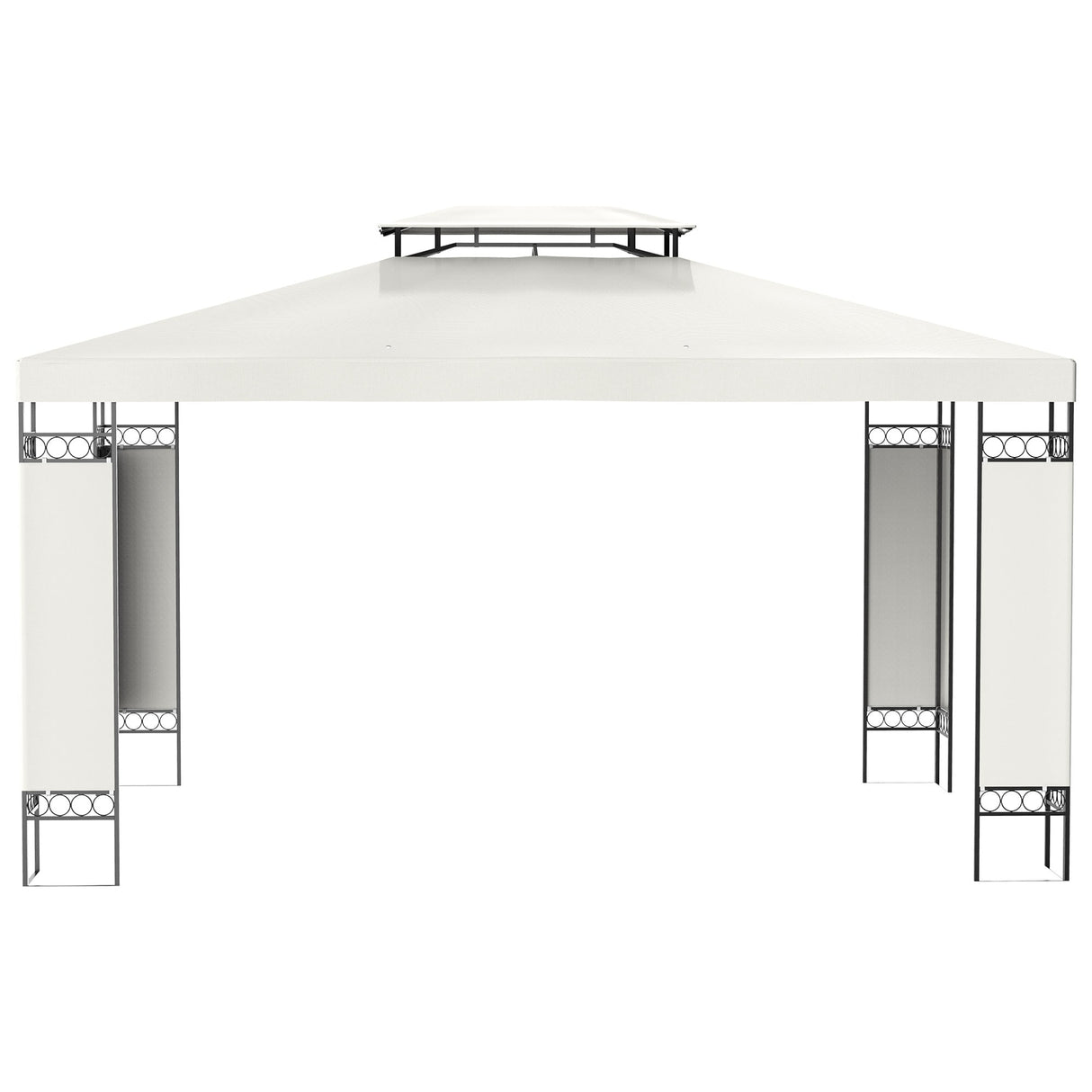 Outsunny 13' x 10' Patio Gazebo Outdoor Canopy Shelter with Double Vented Roof, Steel Frame for Lawn Backyard and Deck