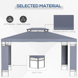 Outsunny 13' x 10' Patio Gazebo Outdoor Canopy Shelter with Double Vented Roof, Steel Frame for Lawn Backyard and Deck
