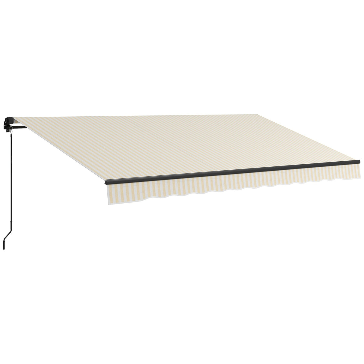 Outsunny 13' x 10' Retractable Awning, Patio Awning Sunshade Shelter with Manual Crank Handle, 280gsm UV Resistant Fabric