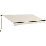Outsunny 13' x 10' Retractable Awning, Patio Awning Sunshade Shelter with Manual Crank Handle, 280gsm UV Resistant Fabric