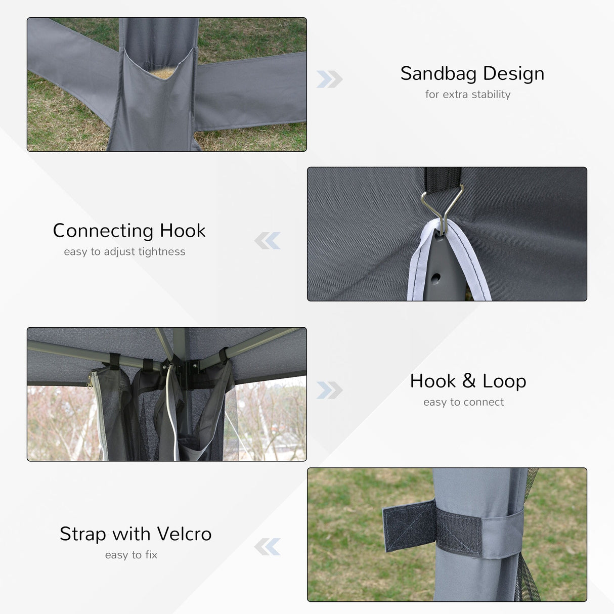 Outsunny 13' x 11' Hexagonal Pop Up Gazebo, Heavy Duty Outdoor Canopy Tent
