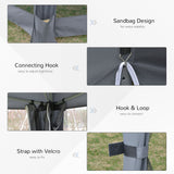 Outsunny 13' x 11' Hexagonal Pop Up Gazebo, Heavy Duty Outdoor Canopy Tent