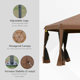 Outsunny 13' x 11' Hexagonal Pop Up Gazebo, Heavy Duty Outdoor Canopy Tent
