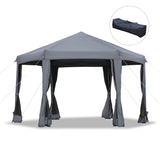 Outsunny 13' x 11' Hexagonal Pop Up Gazebo, Heavy Duty Outdoor Canopy Tent