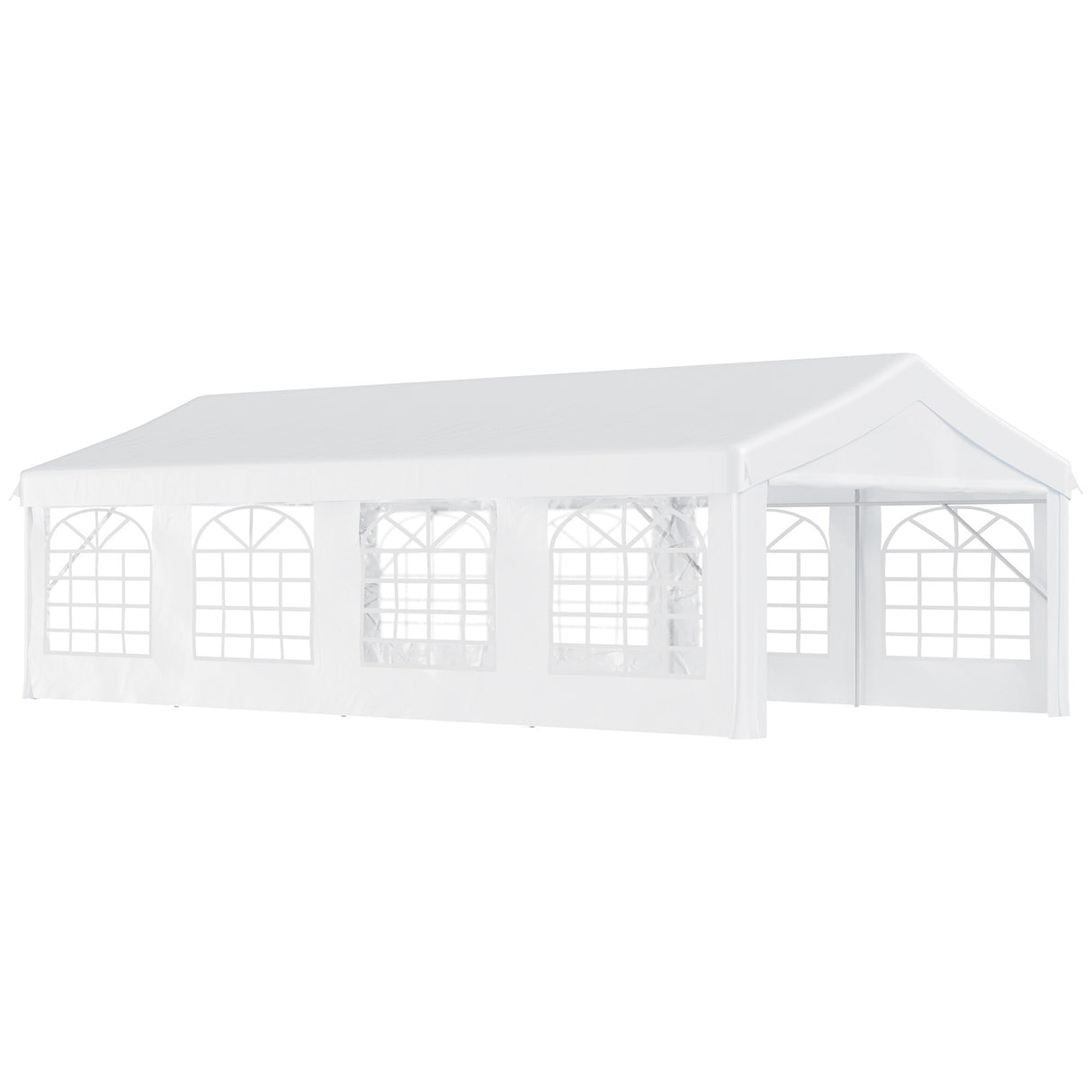 Outsunny 13' x 26' Party Tent & Carport with Removable Sidewalls and Zipper Doors, Heavy Duty Canopy Tent Sun Shade Shelter