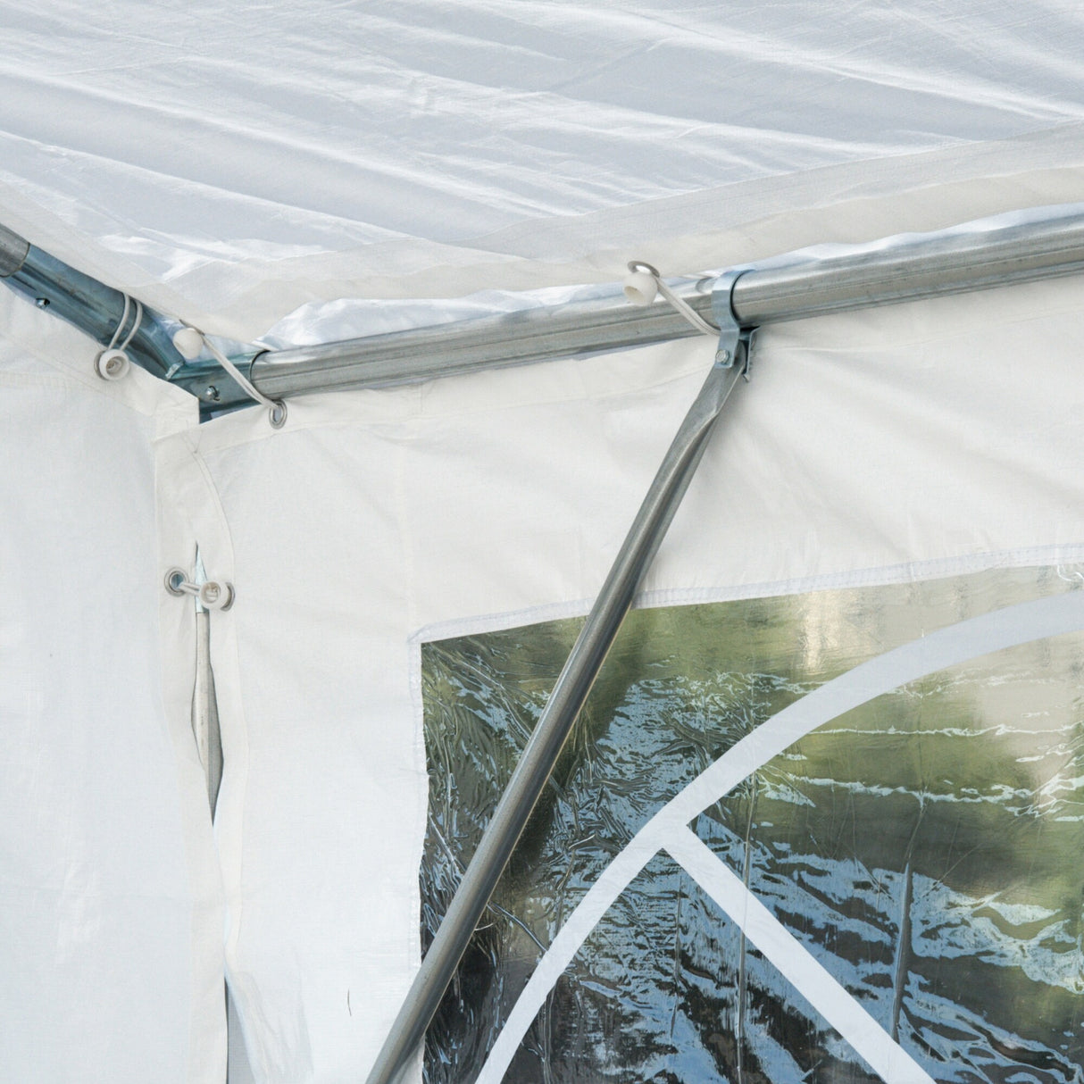 Outsunny 13' x 26' Party Tent & Carport with Removable Sidewalls and Zipper Doors, Heavy Duty Canopy Tent Sun Shade Shelter