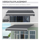 Outsunny 13' x 8' Retractable Awning, Patio Awnings, Sunshade Shelter w/ Manual Crank Handle, UV & Water-Resistant Fabric