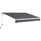 Outsunny 13' x 8' Retractable Awning, Patio Awnings, Sunshade Shelter w/ Manual Crank Handle, UV & Water-Resistant Fabric
