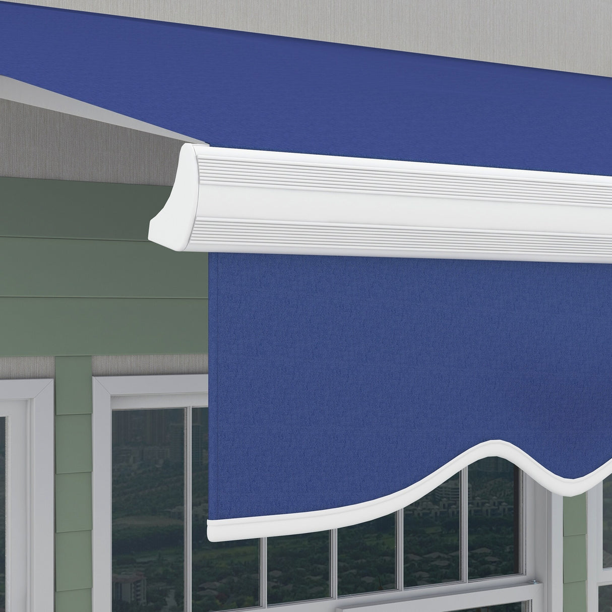 Outsunny 13' x 8' Retractable Awning, Patio Awnings, Sunshade Shelter w/ Manual Crank Handle, UV & Water-Resistant Fabric