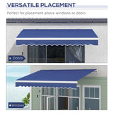 Outsunny 13' x 8' Retractable Awning, Patio Awnings, Sunshade Shelter w/ Manual Crank Handle, UV & Water-Resistant Fabric