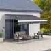 Outsunny 13' x 8' Retractable Awning, Patio Awnings, Sunshade Shelter w/ Manual Crank Handle, UV & Water-Resistant Fabric